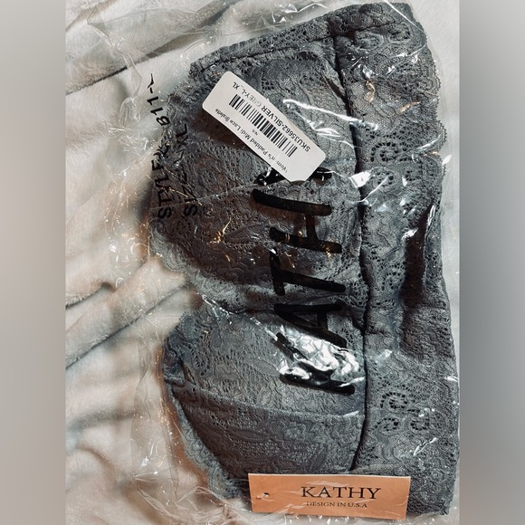 NWT LACE BRALETTE GRAY NEW MIX L/XL - Picture 4 of 9